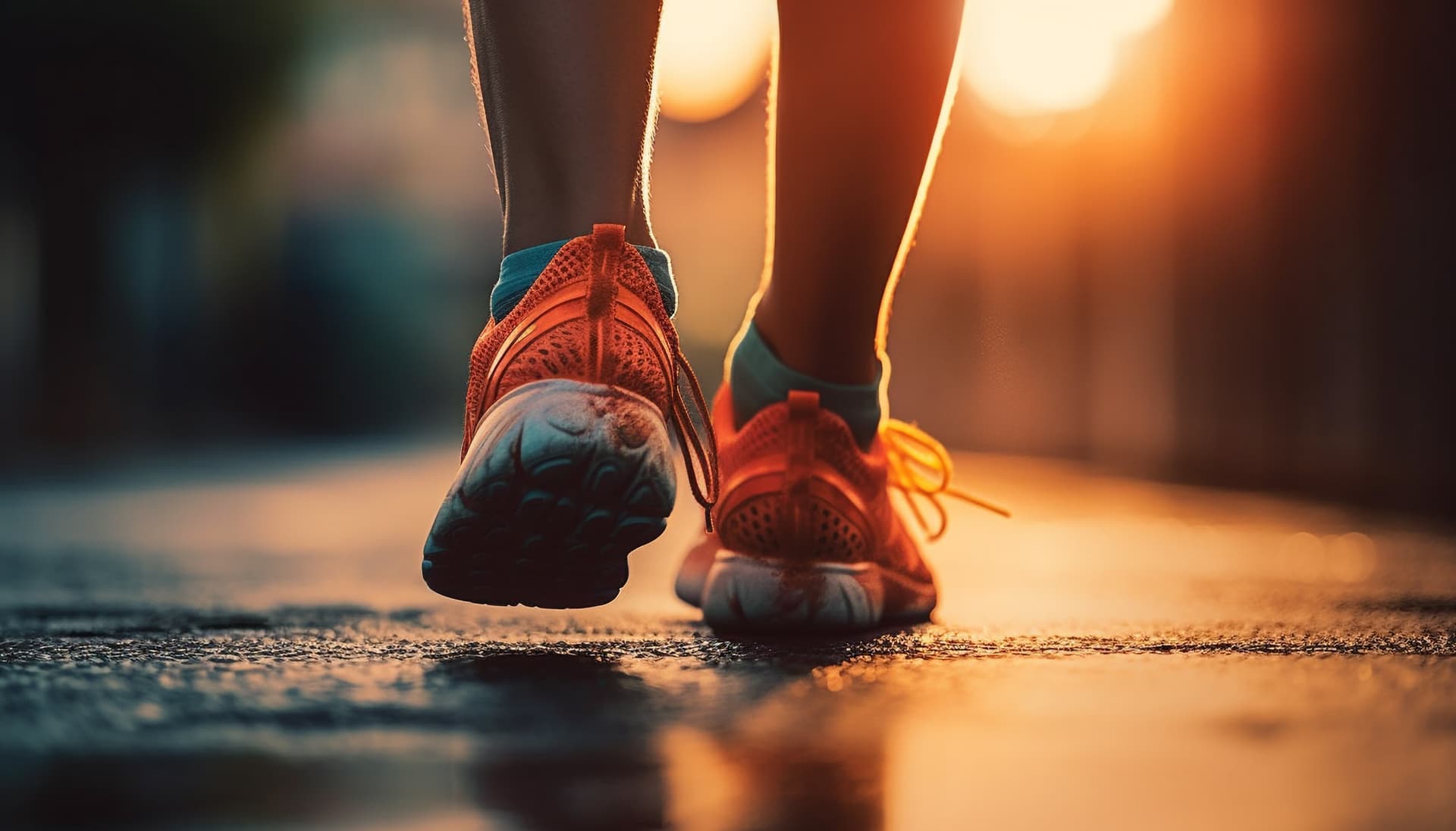 Laufschuhe auf dem Asphalt