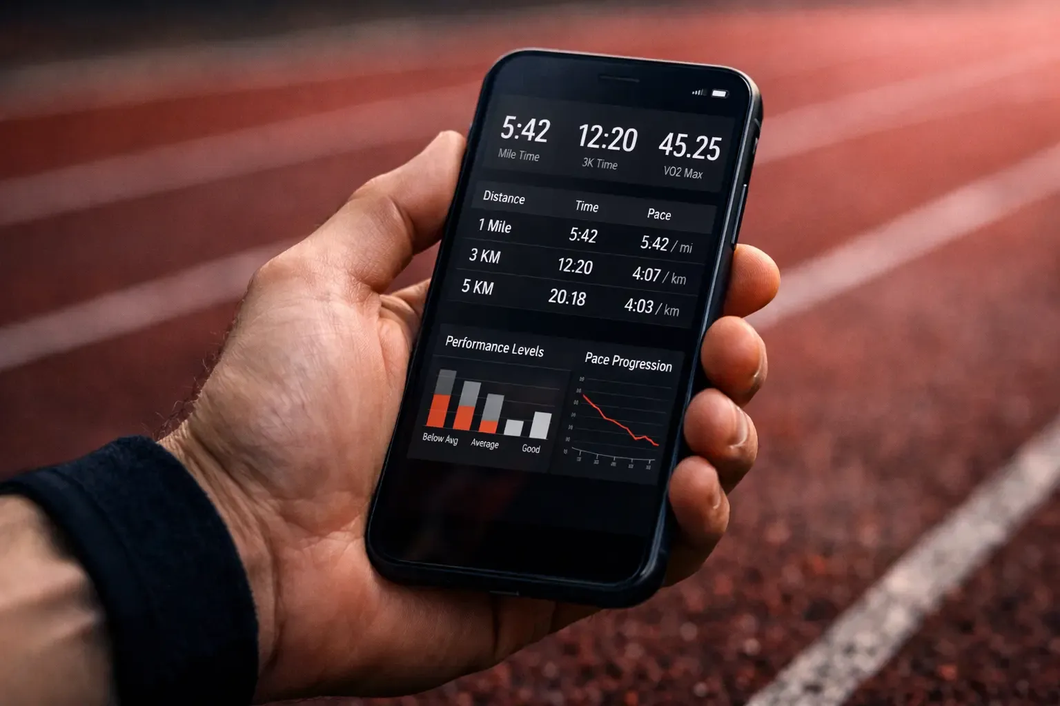 Läufer wertet Cooper Test Ergebnis aus – Normwerttabellen nach Alter und Geschlecht für den 12-Minuten-Lauftest